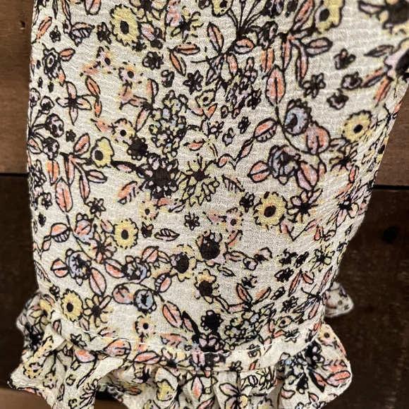 Free People Cream and Black Floral Blouse - Picture 5 of 12